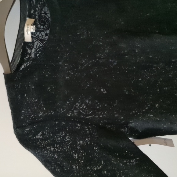 Wilfred NWT. Cropped long sleeve black see through pattern top. Small. - Picture 5 of 5